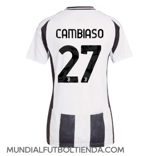 Camiseta Juventus Andrea Cambiaso #27 Primera Equipación Replica 2024-25 para mujer mangas cortas